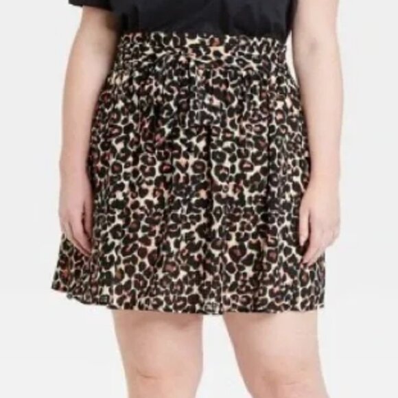WHO WHAT WEAR sketched leopard print mini skirt XXL, NWT - Picture 4 of 7